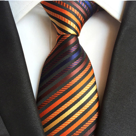 100% Silk Mens Tie 8cm Striped Classic Neck Tie